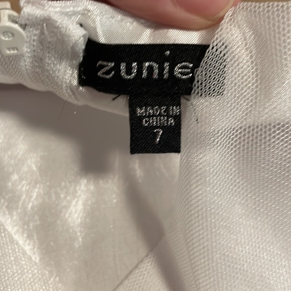 Zunie Girls Formal White Dress sz 7 Nordstrom - Picture 8 of 9
